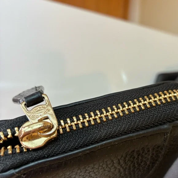 Coach Mini Emma Satchel in Black Refined Pebble Leather with Wallet - Picture 2 of 13